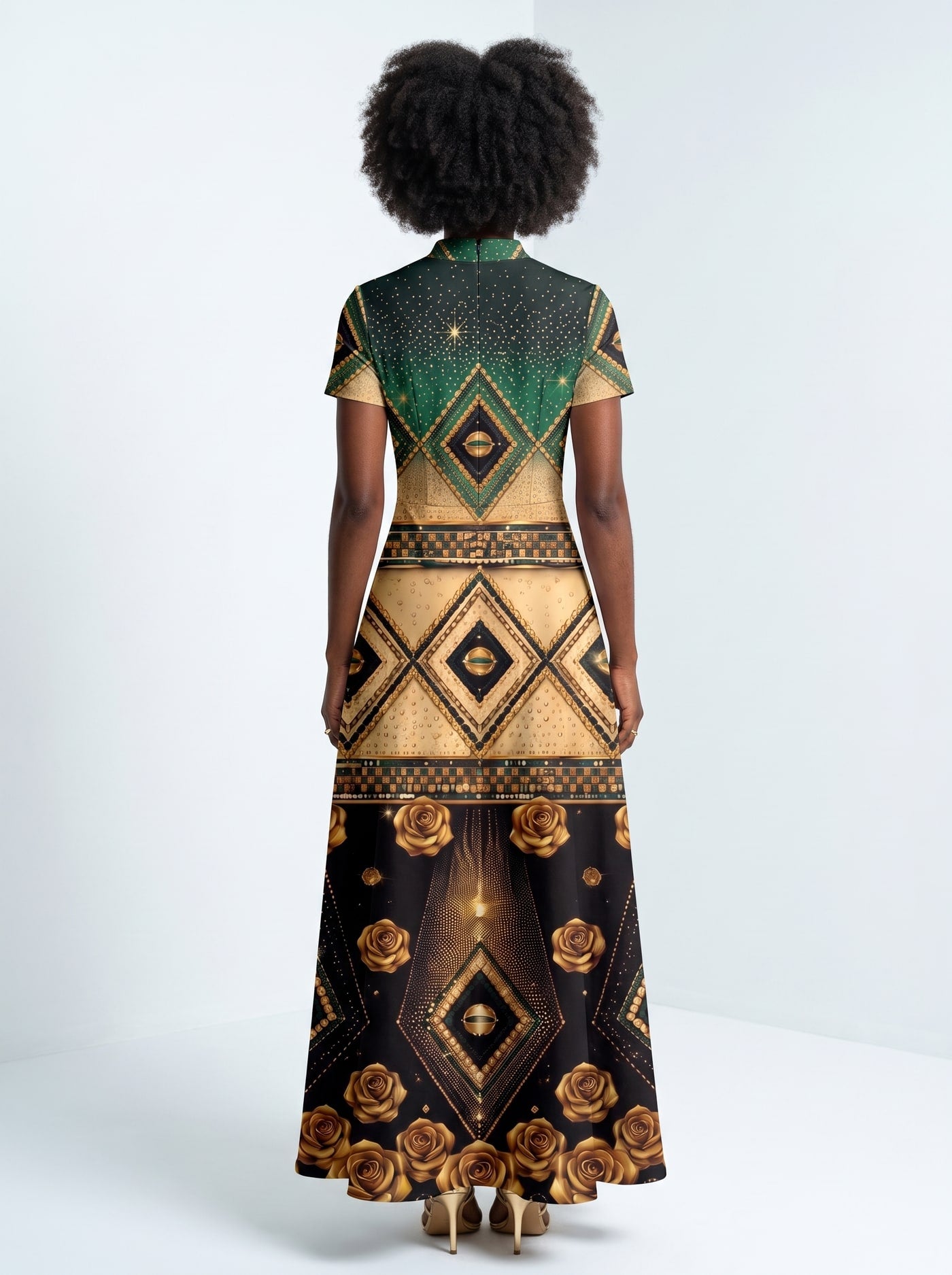 "Kifalme" Short Sleeve Maxi Dress