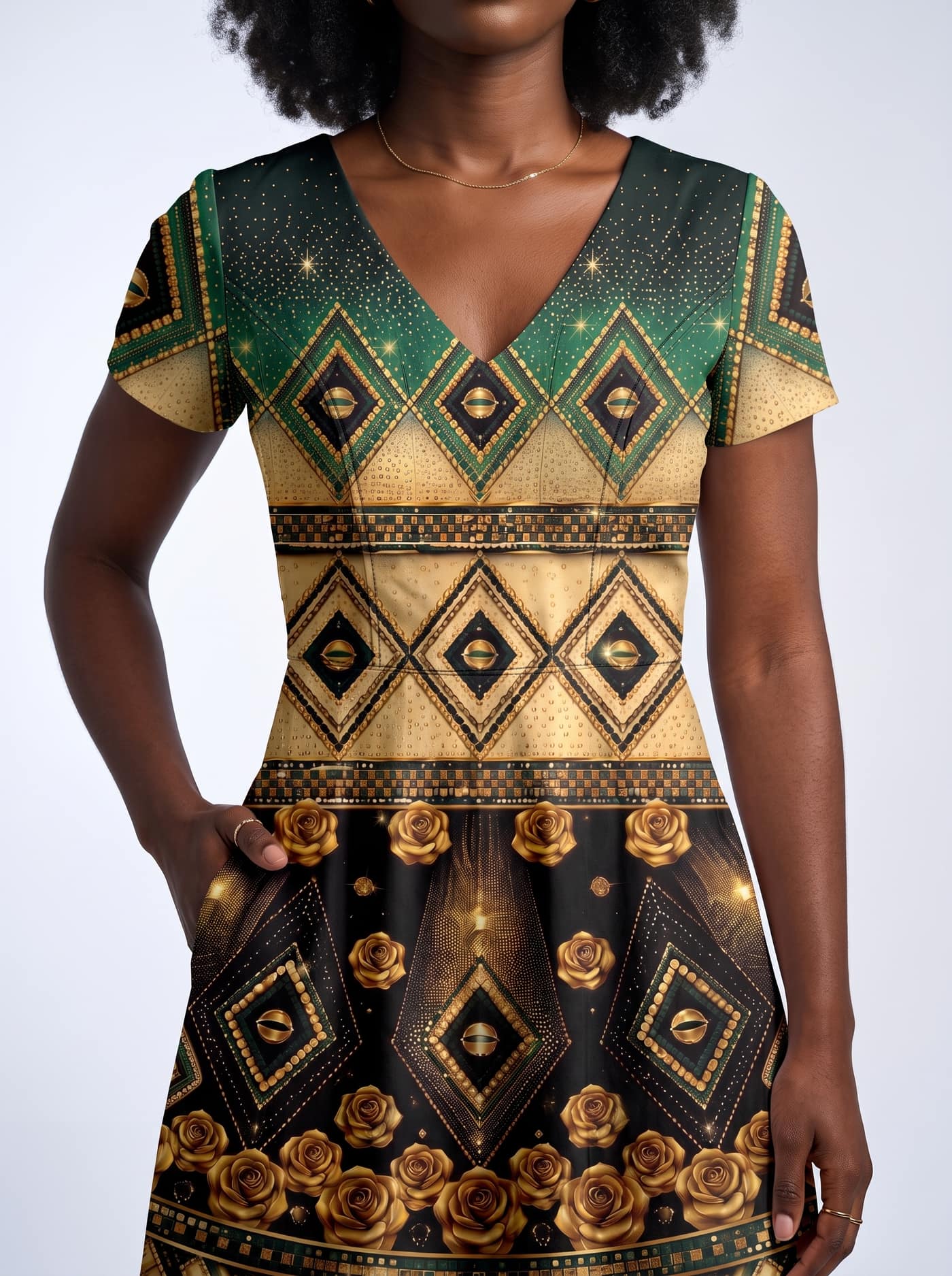 "Kifalme" Short Sleeve Maxi Dress