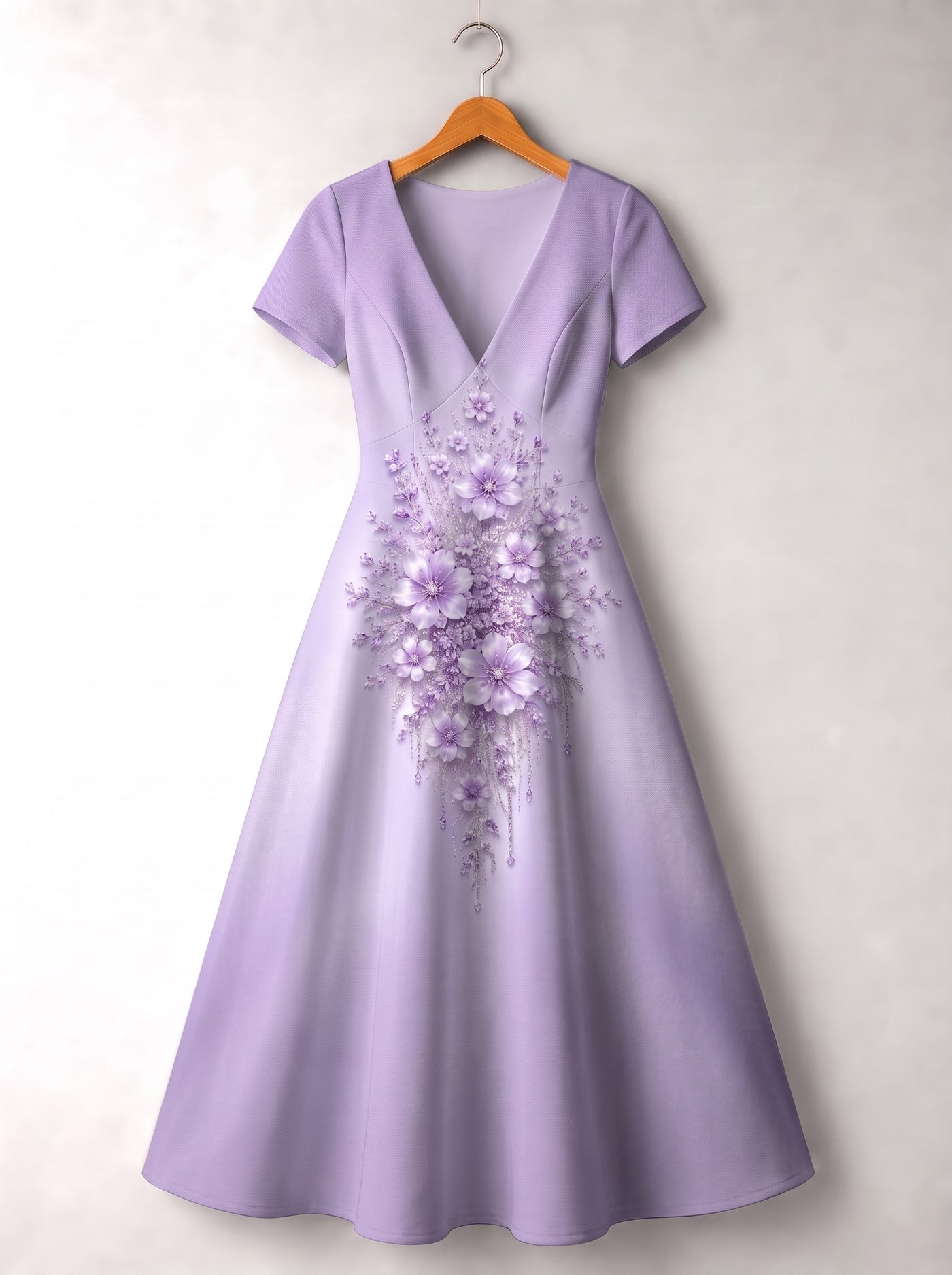 "Zambarau" Short Sleeve Maxi Dress
