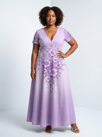 "Zambarau" Short Sleeve Maxi Dress Promo