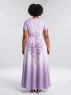 "Zambarau" Short Sleeve Maxi Dress Promo