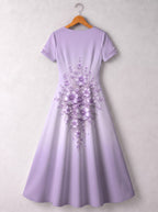 "Zambarau" Short Sleeve Maxi Dress Promo