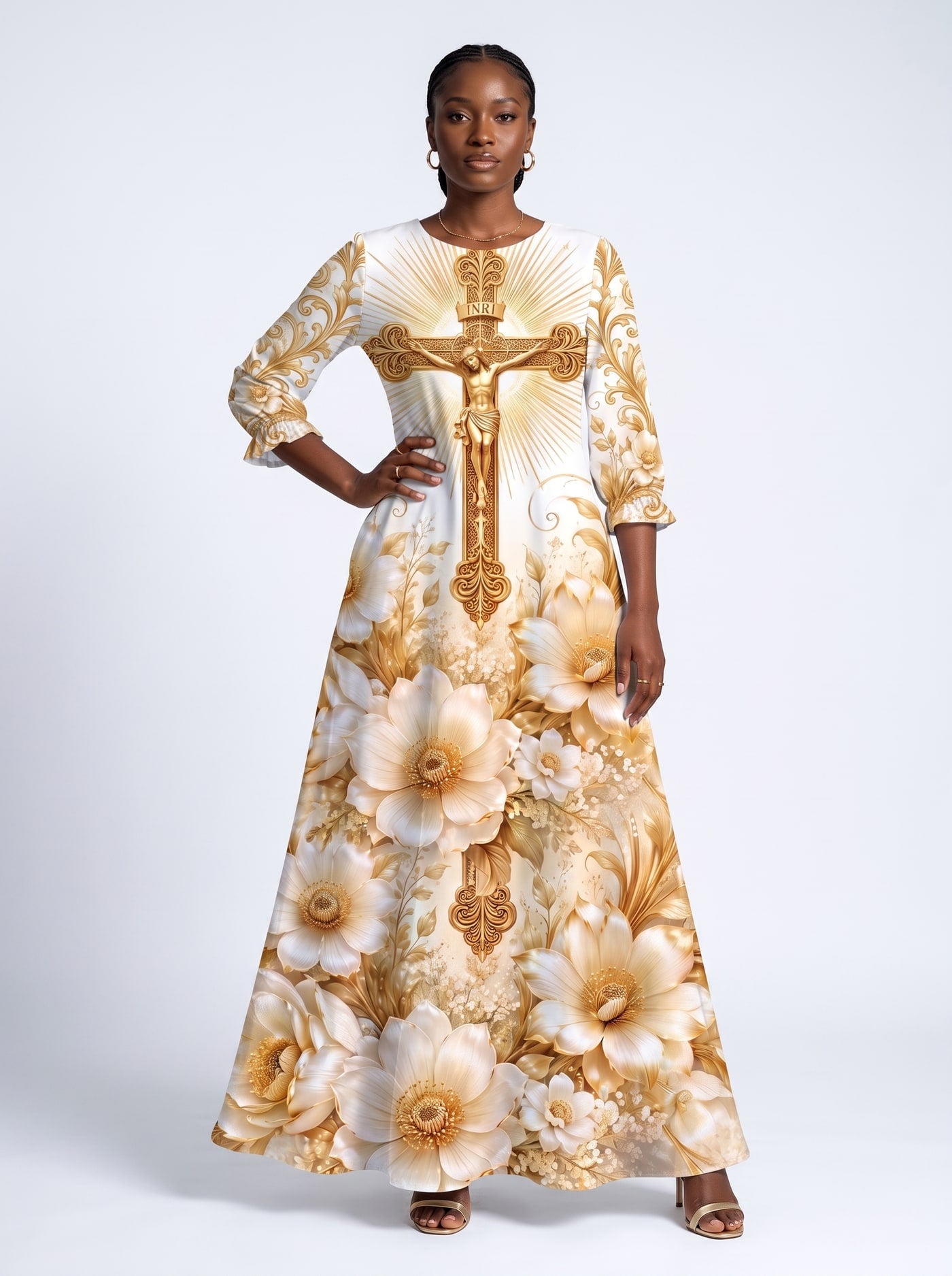 "Msalaba" Long Sleeve Maxi Dress
