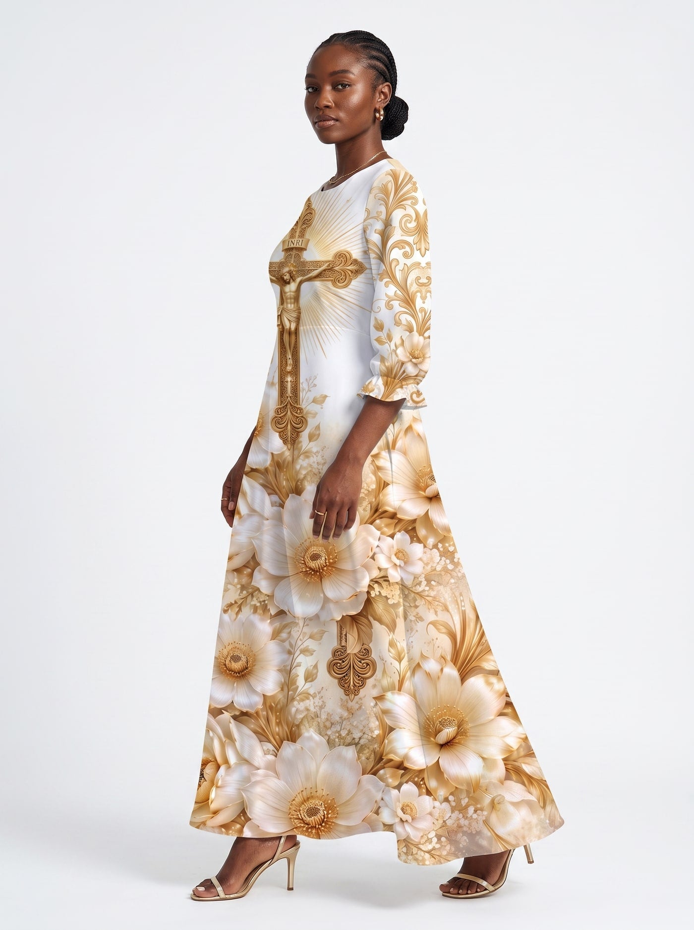 "Msalaba" Long Sleeve Maxi Dress