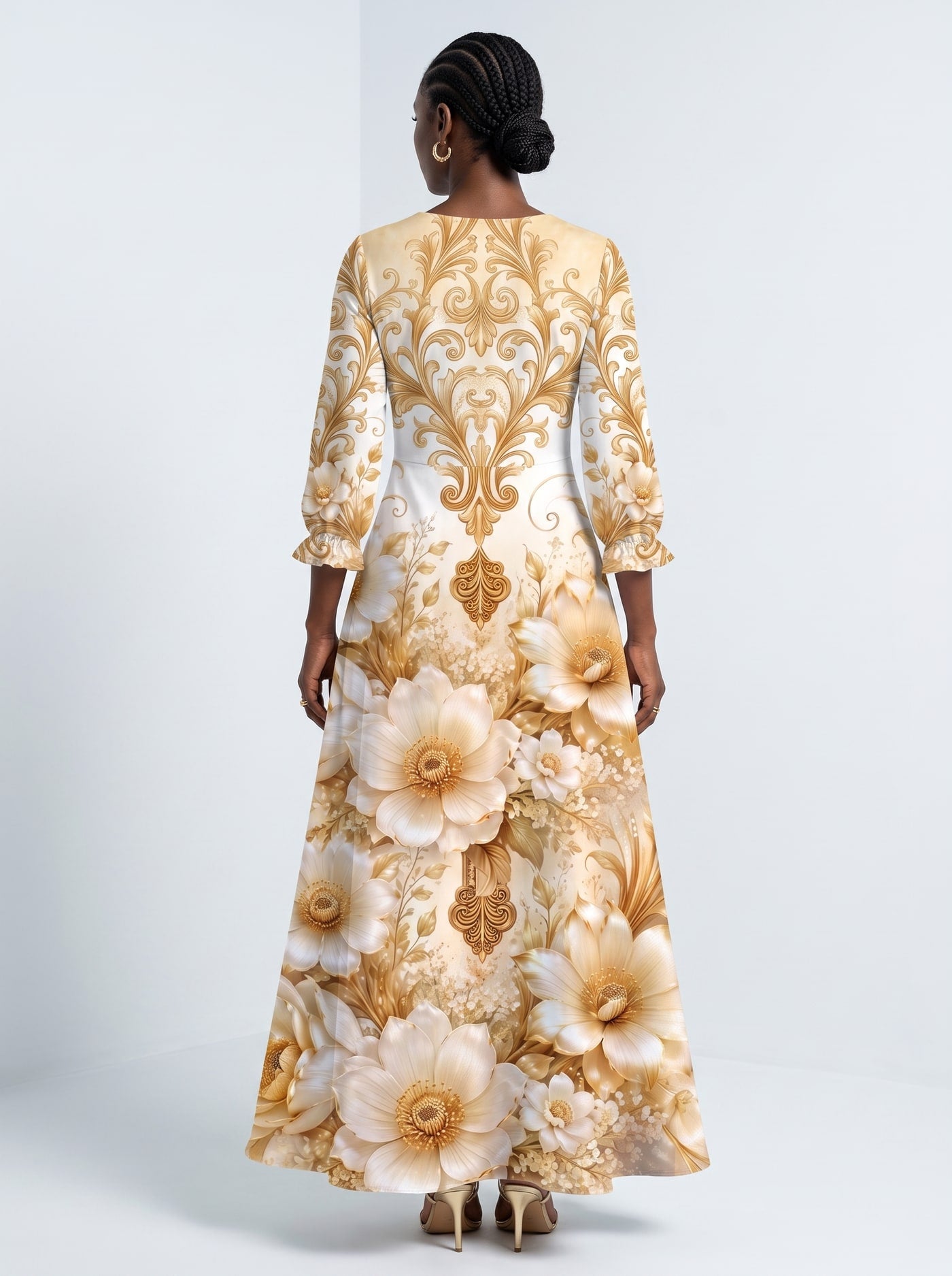 "Msalaba" Long Sleeve Maxi Dress