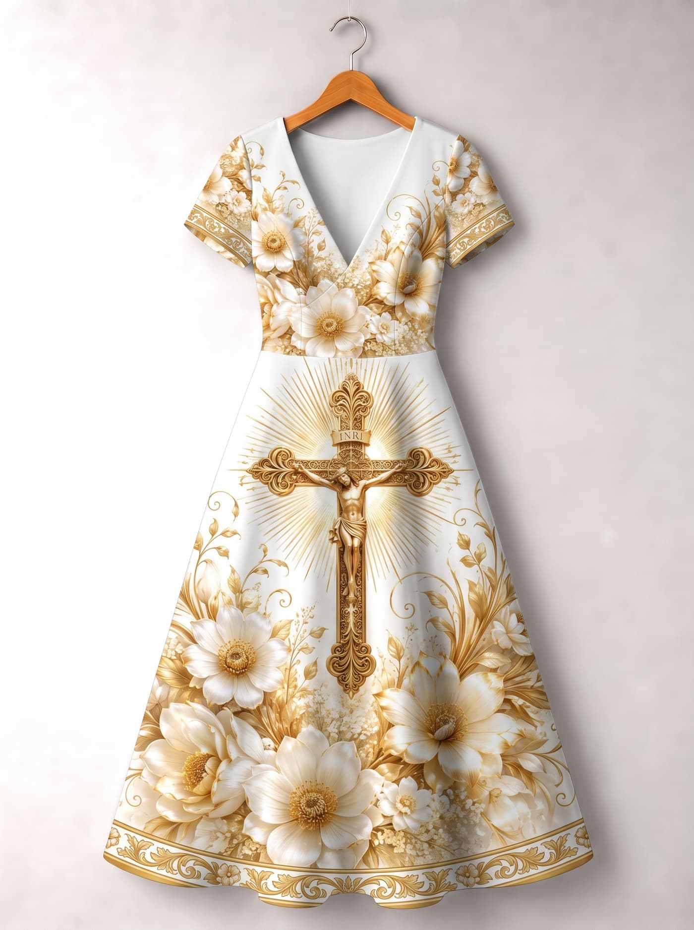 "Msalaba" Short Sleeve Maxi Dress
