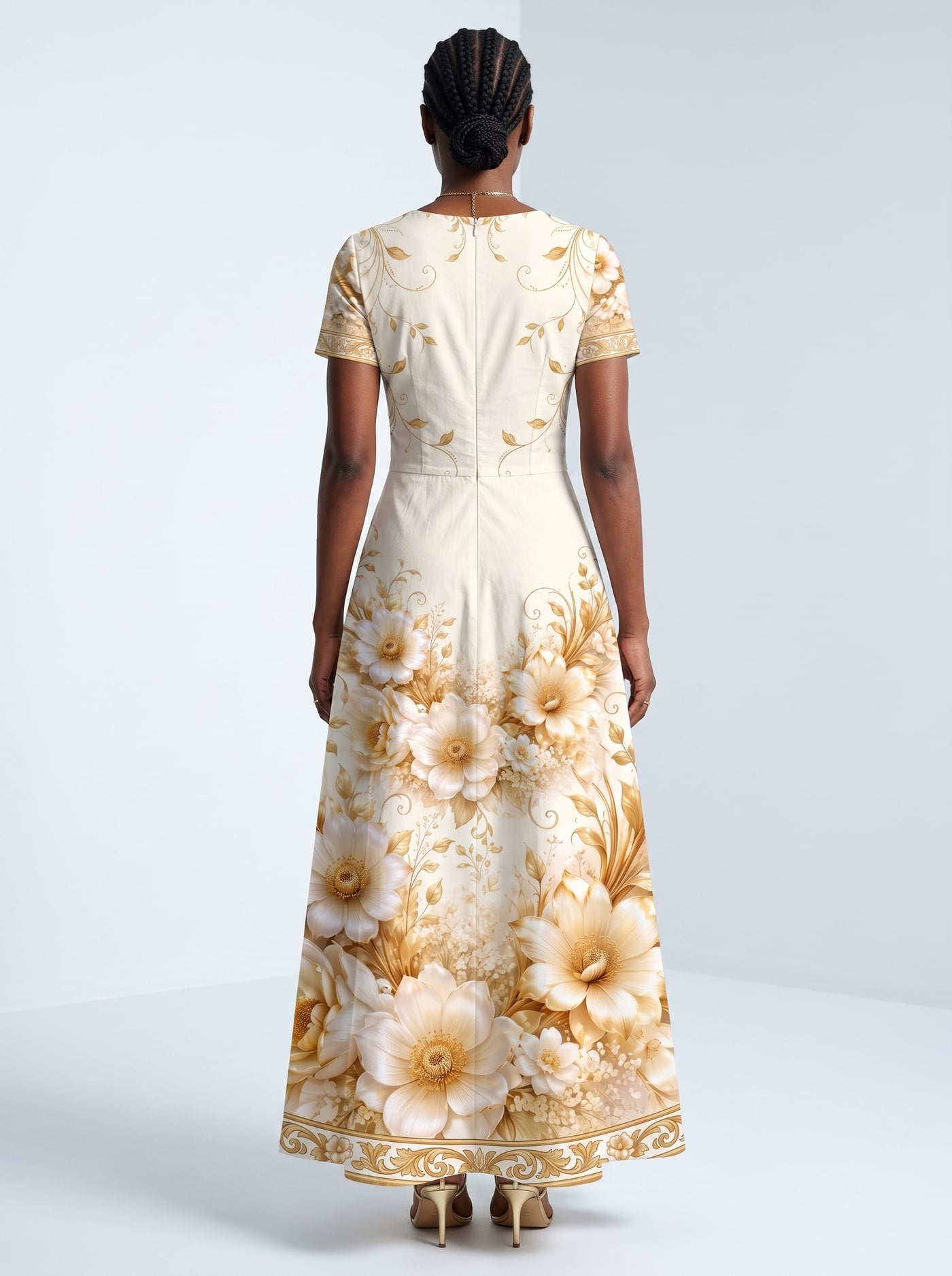 "Msalaba" Short Sleeve Maxi Dress