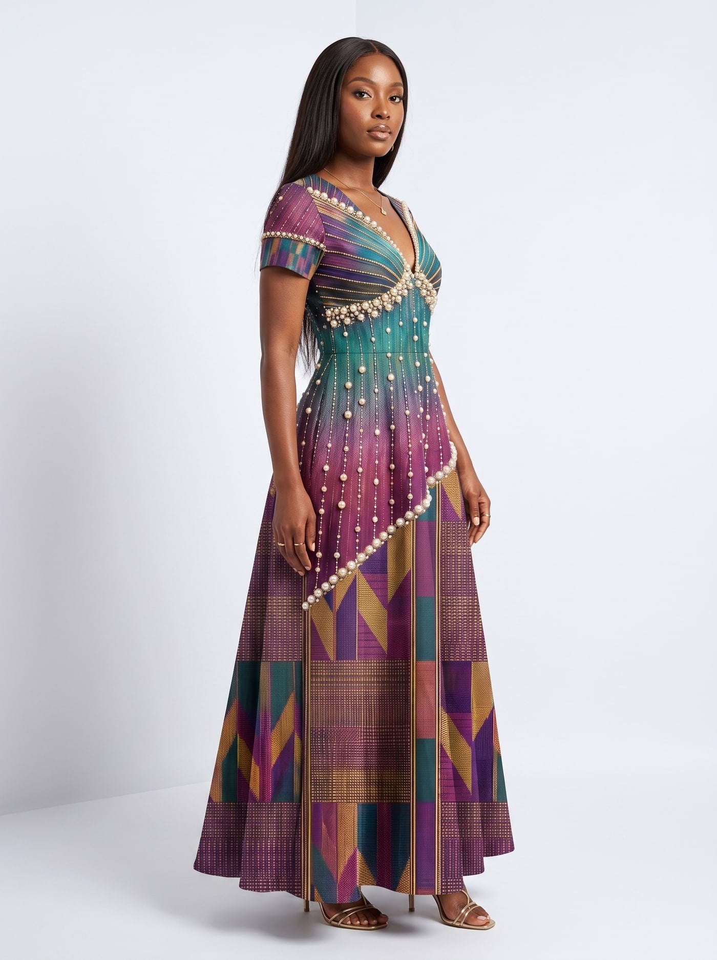 "Lulu" Short Sleeve Maxi Dress