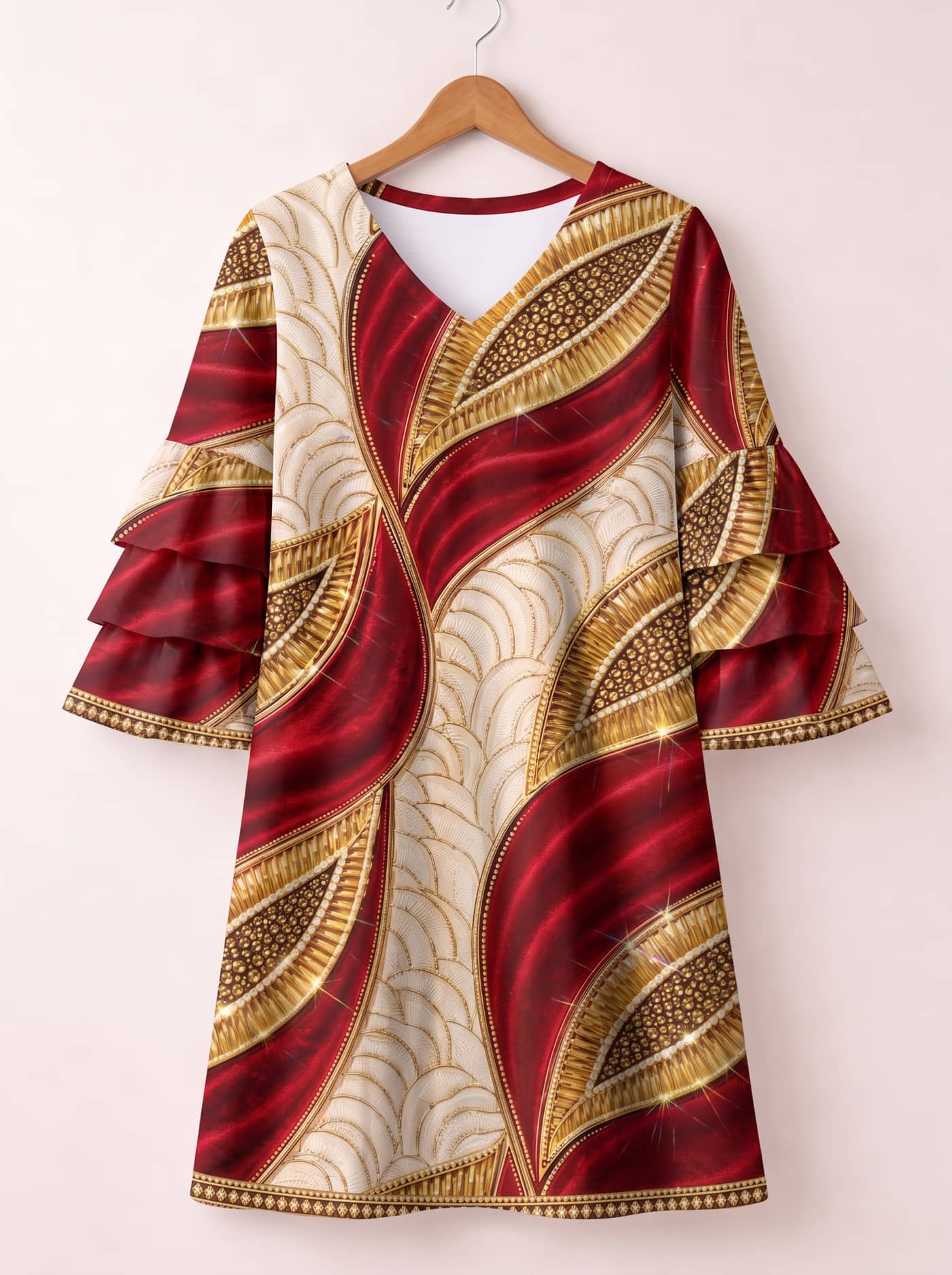 "Utukufu" Stacked Ruffle Sleeve Dress