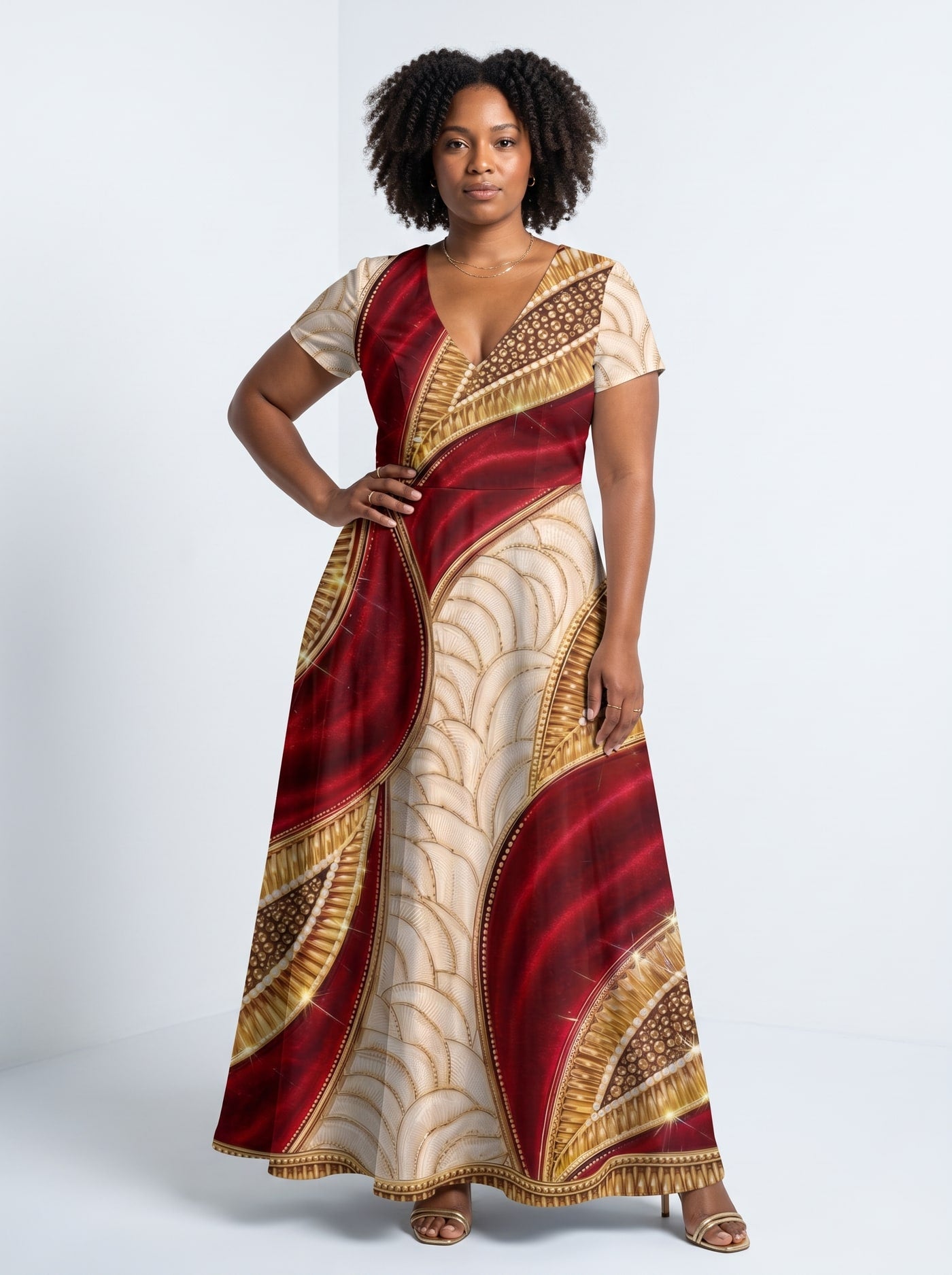 "Utukufu" Short Sleeve Maxi Dress