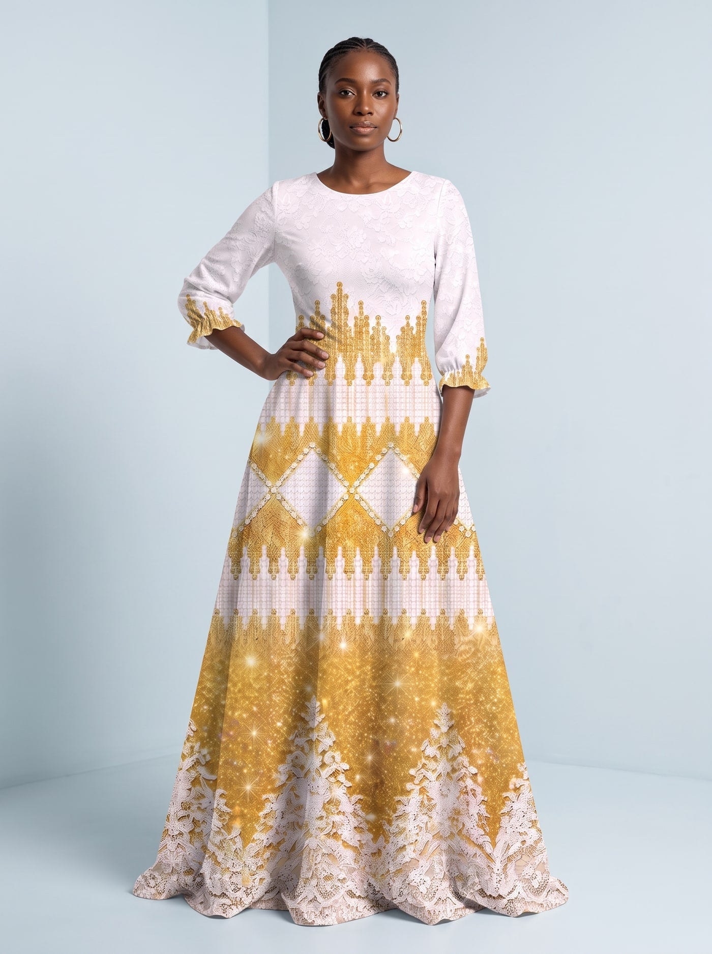 "Mwangaza" Long Sleeve Maxi Dress