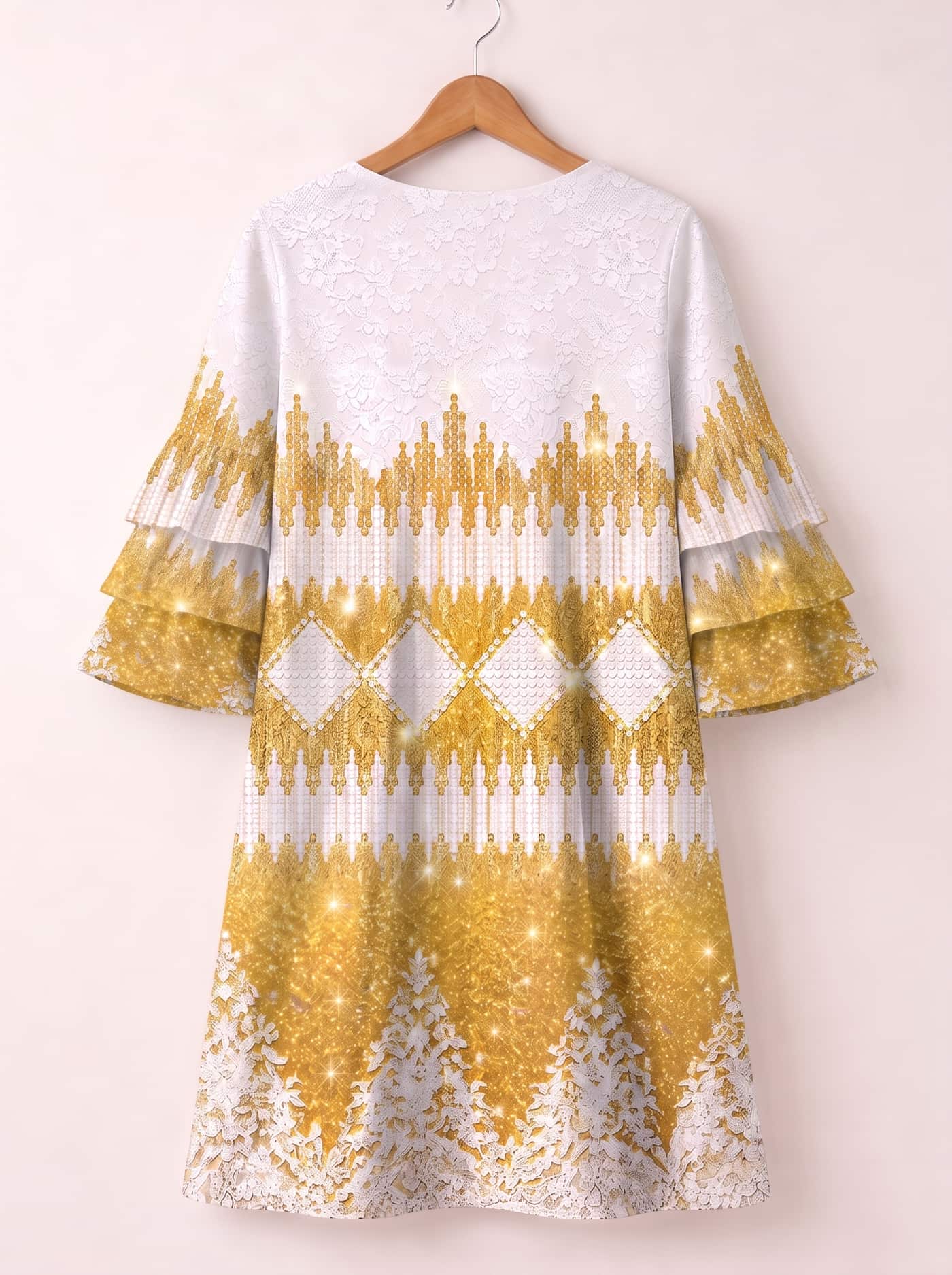 "Mwangaza" Stacked Ruffle Sleeve Dress