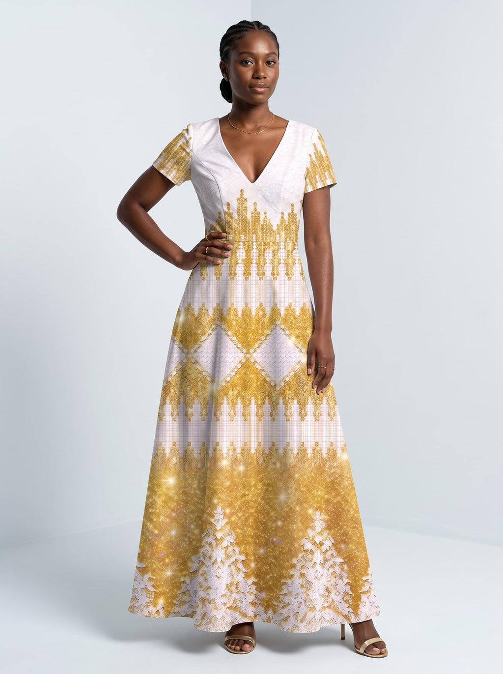 "Mwangaza" Short Sleeve Maxi Dress Promo