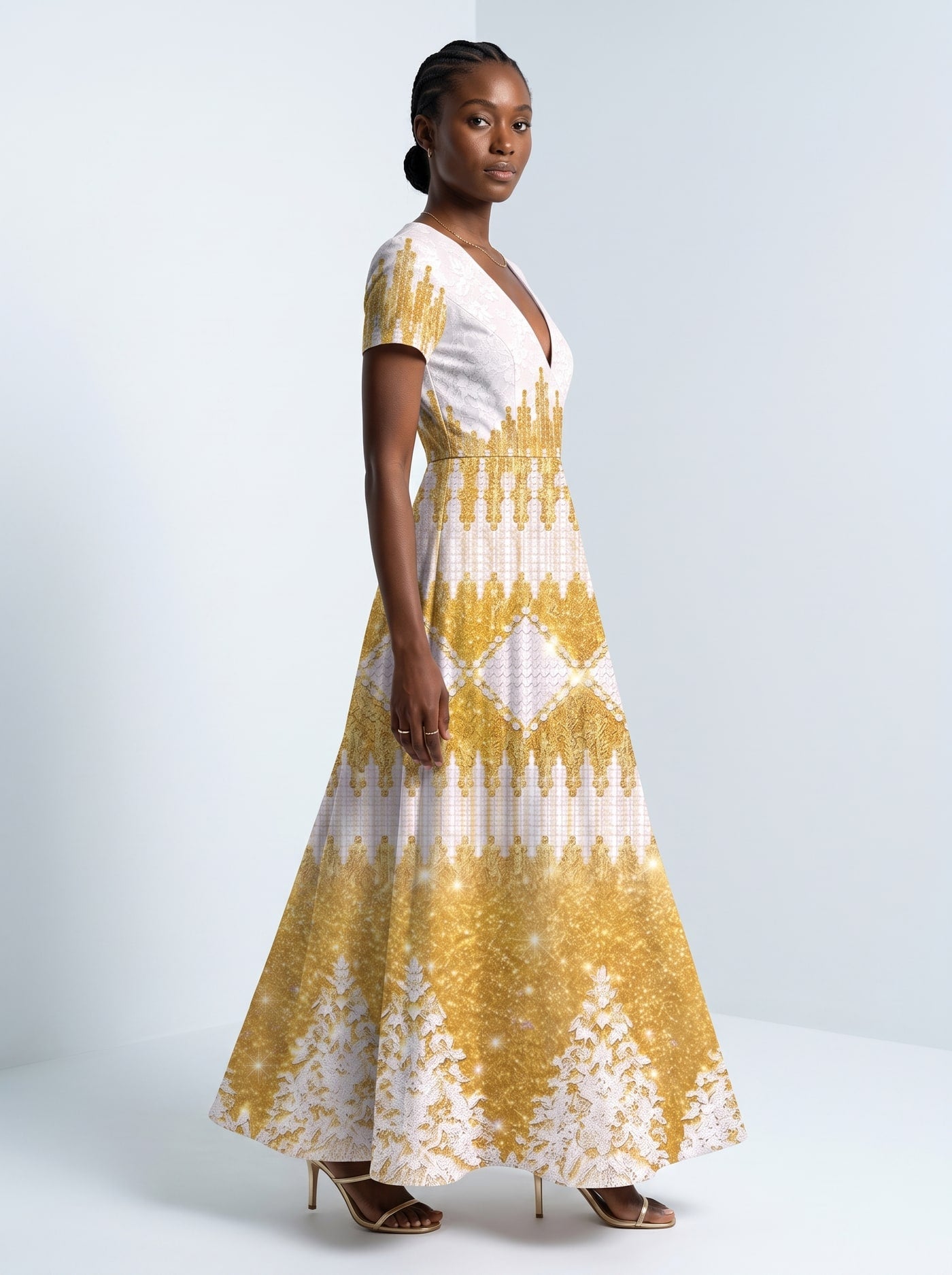 "Mwangaza" Short Sleeve Maxi Dress