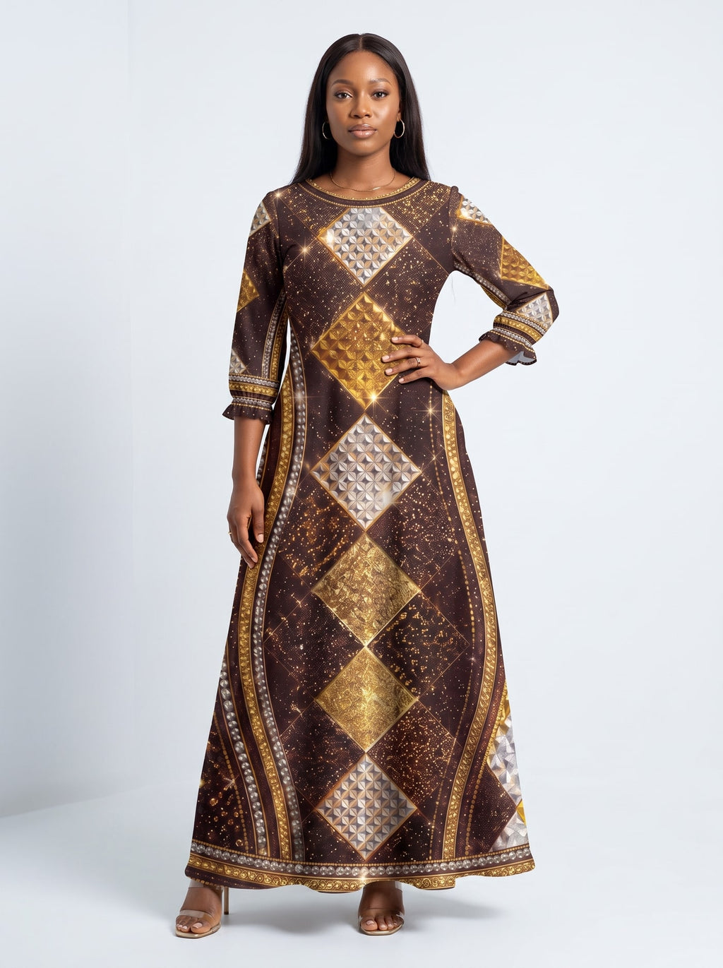 "Fataki" Long Sleeve Maxi Dress