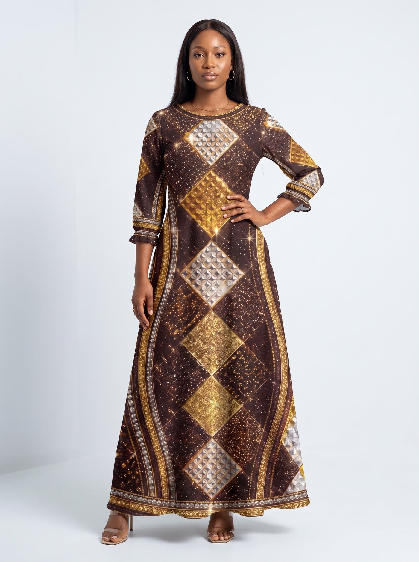 "Fataki" Long Sleeve Maxi Dress