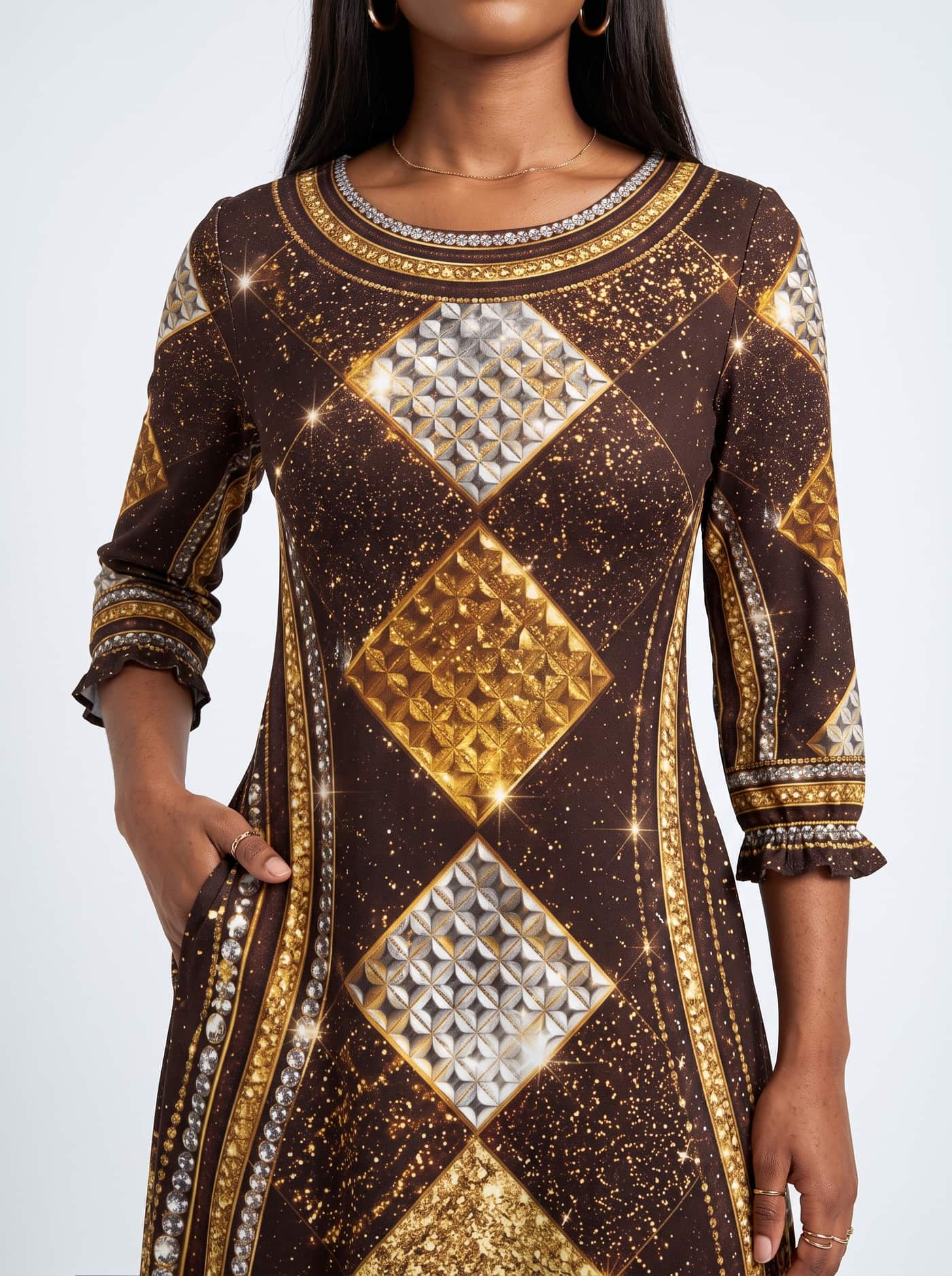 "Fataki" Long Sleeve Maxi Dress