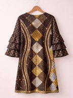 "Fataki" Stacked Ruffle Sleeve Dress