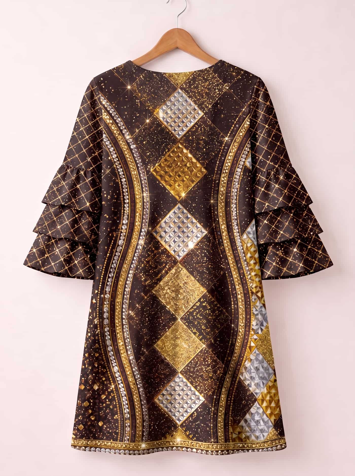 "Fataki" Stacked Ruffle Sleeve Dress