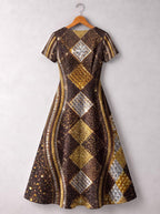 "Fataki" Short Sleeve Maxi Dress Promo