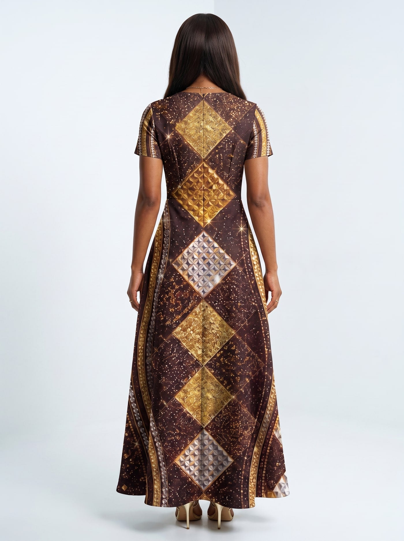 "Fataki" Short Sleeve Maxi Dress