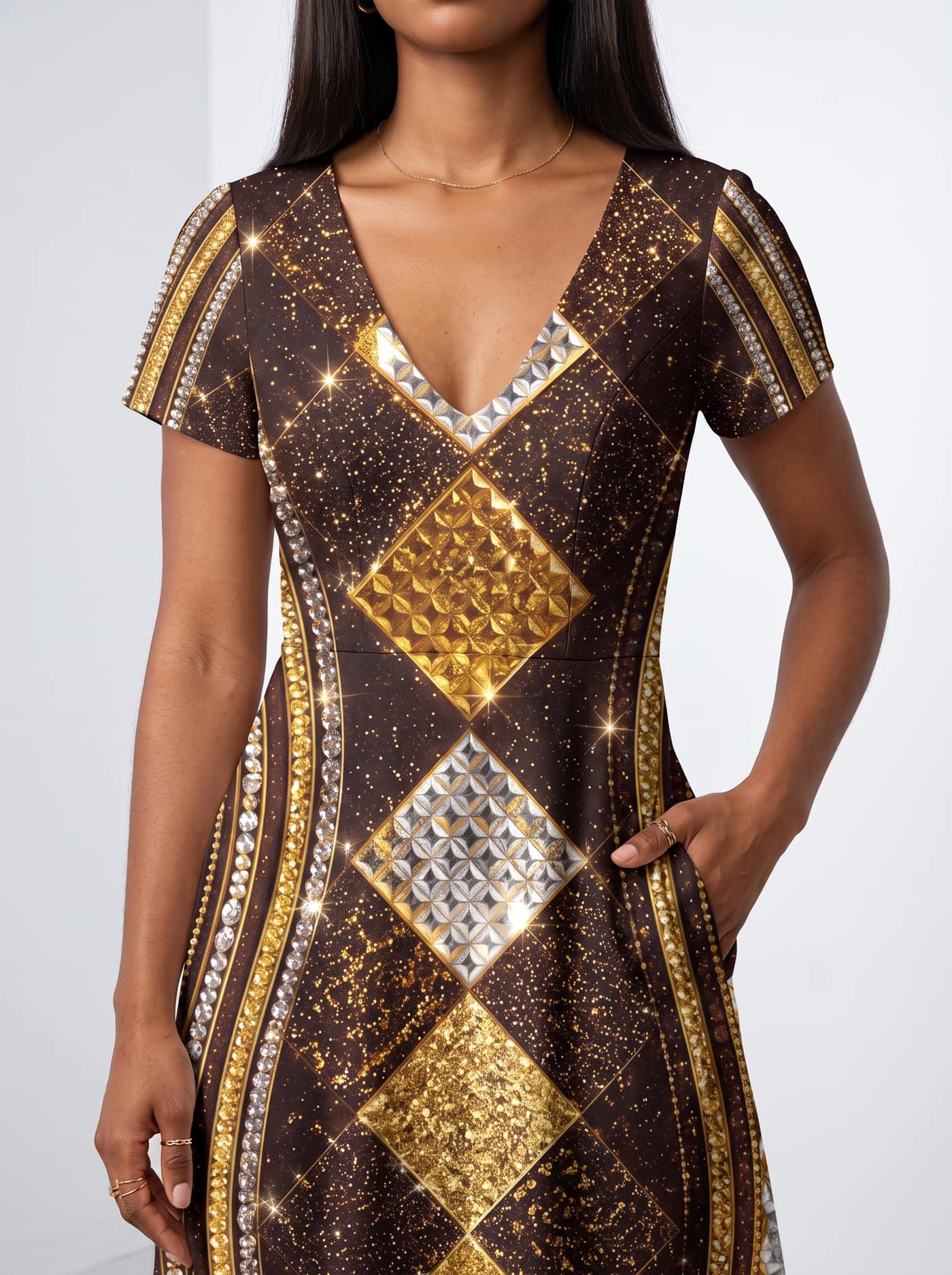 "Fataki" Short Sleeve Maxi Dress