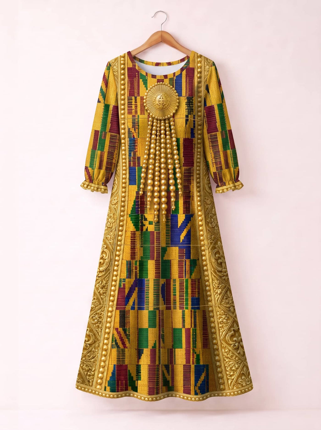 "Kente" Long Sleeve Maxi Dress Promo