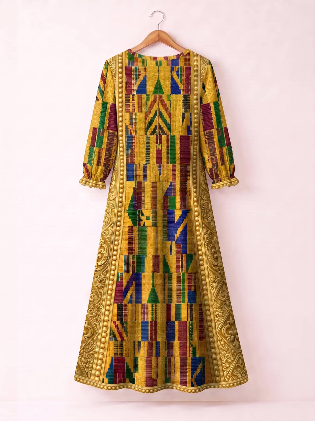 "Kente" Long Sleeve Maxi Dress Promo