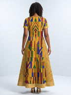 "Kente" Short Sleeve Maxi Dress Promo