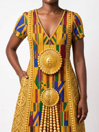 "Kente" Short Sleeve Maxi Dress Promo