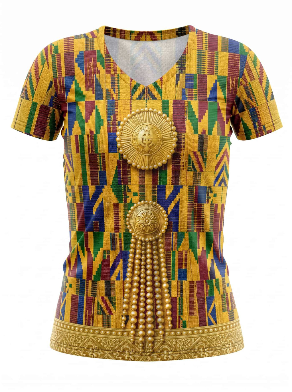 "Kente" V-Neck T-Shirt