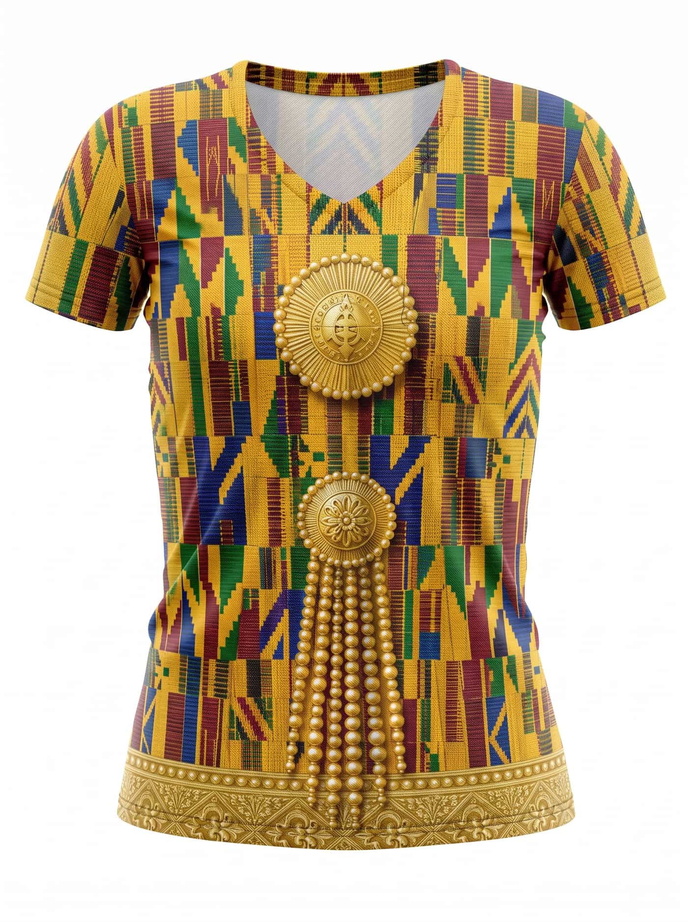 "Kente" V-Neck T-Shirt