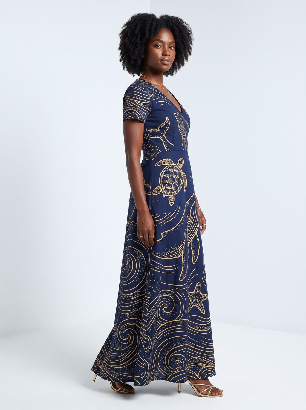 "Pwani" Short Sleeve Maxi Dress
