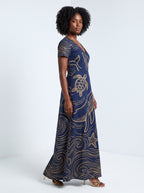 "Pwani" Short Sleeve Maxi Dress