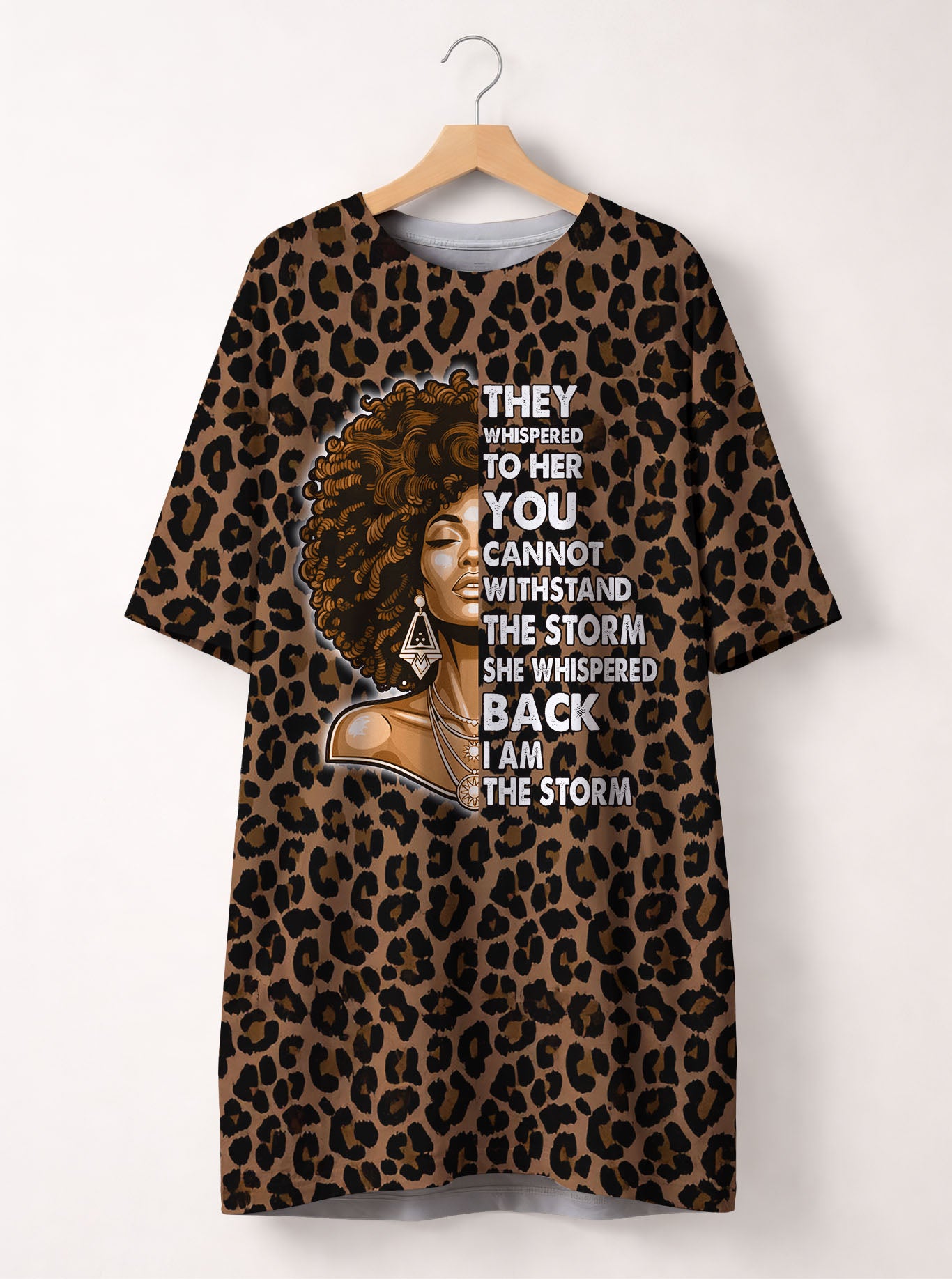 "Unstoppable" Brown Leopard Sleep Tee