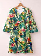 "Peponi" Stacked Ruffle Sleeve Dress