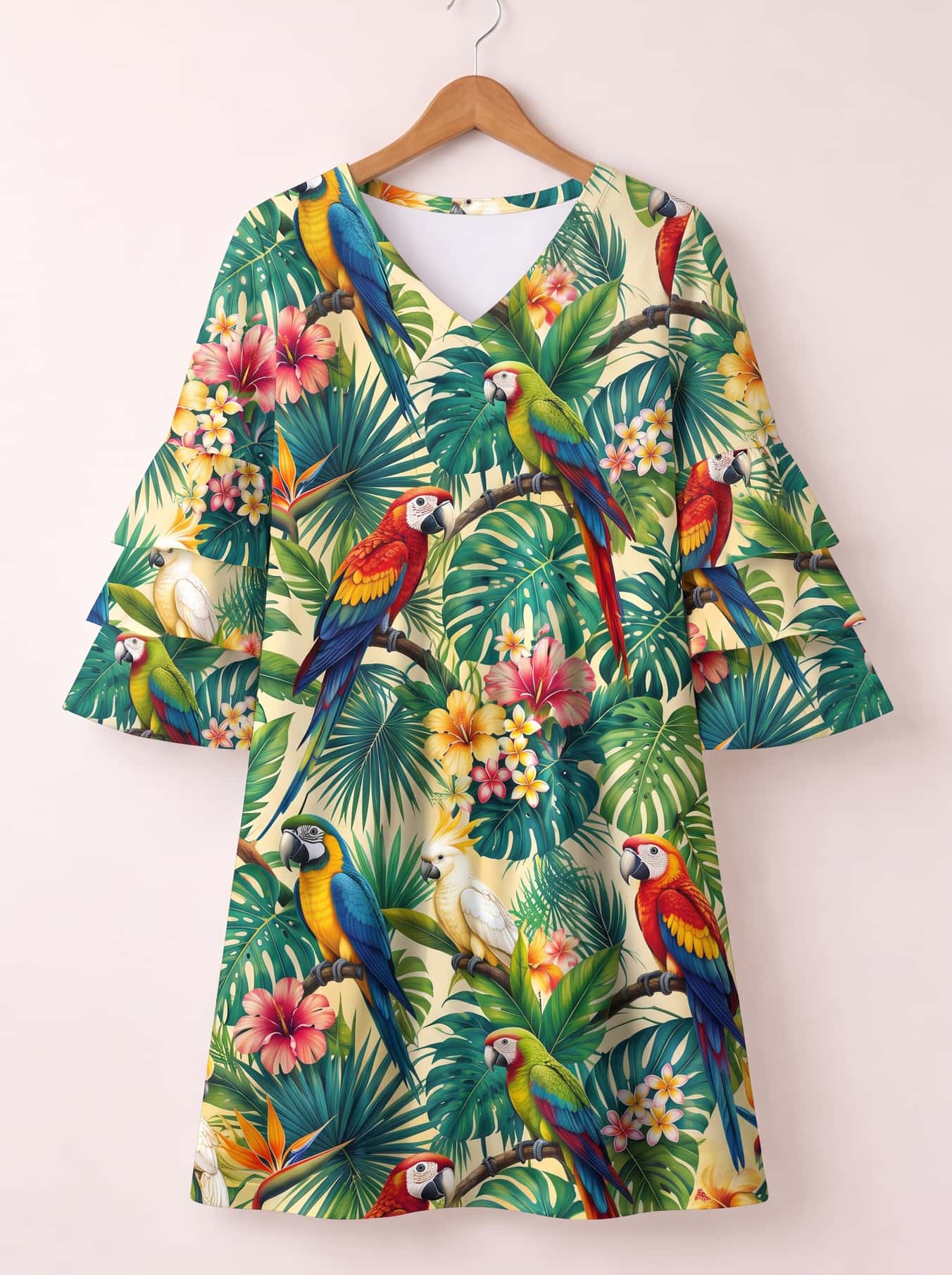 "Peponi" Stacked Ruffle Sleeve Dress