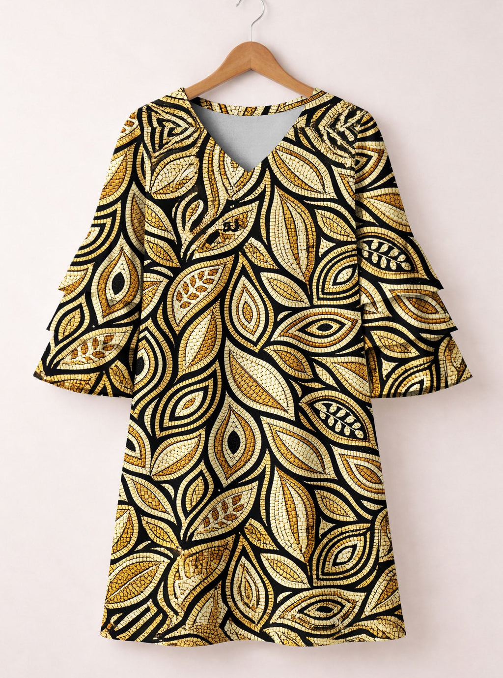 Ashanti Stacked Ruffle Sleeve Dress