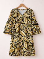 Ashanti Stacked Ruffle Sleeve Dress