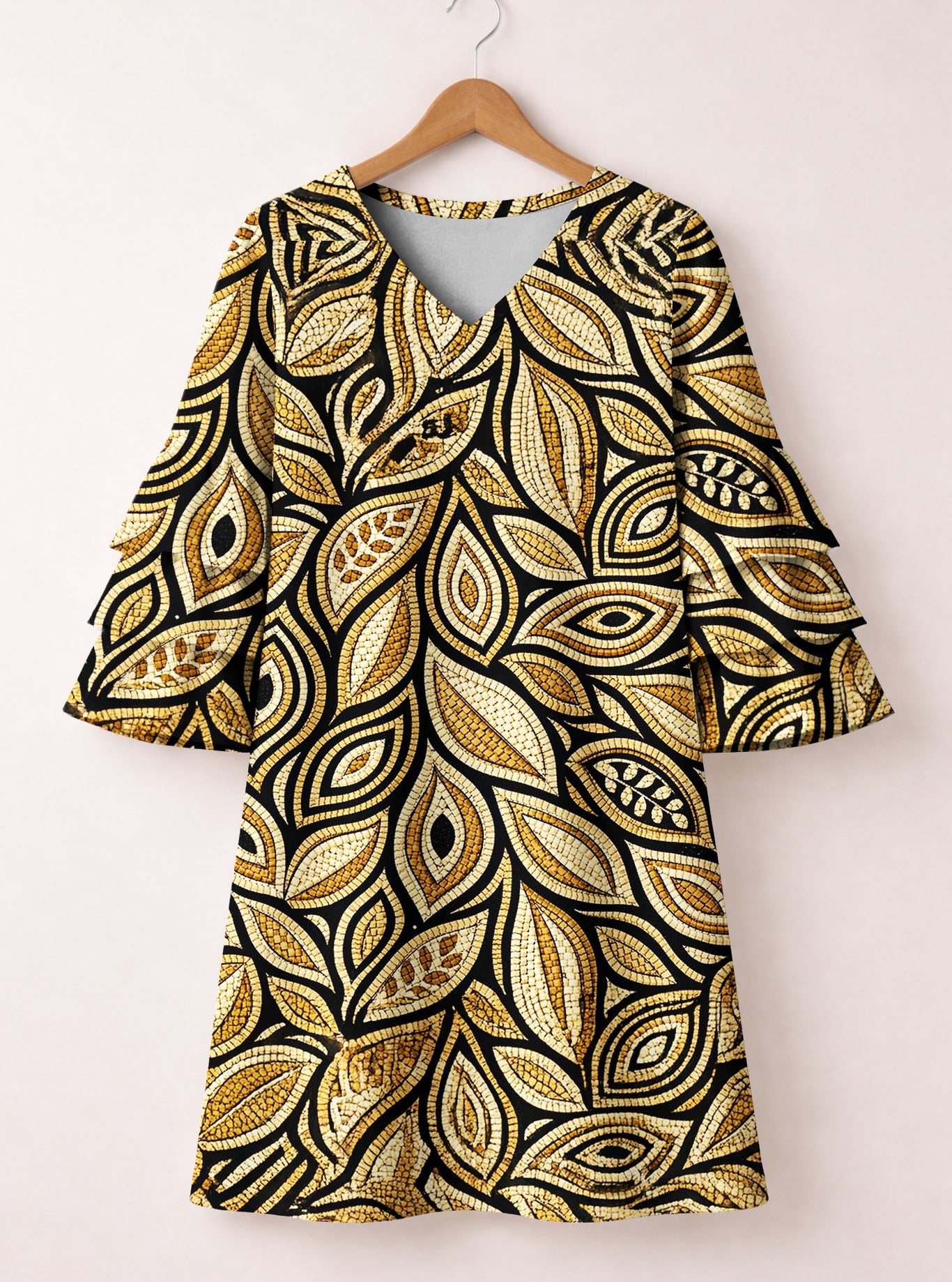 Ashanti Stacked Ruffle Sleeve Dress
