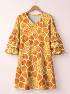 "Twiga" Stacked Ruffle Sleeve Dress