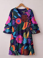 "Bustani" Stacked Ruffle Sleeve Dress