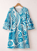"Nalu" Stacked Ruffle Sleeve Dress