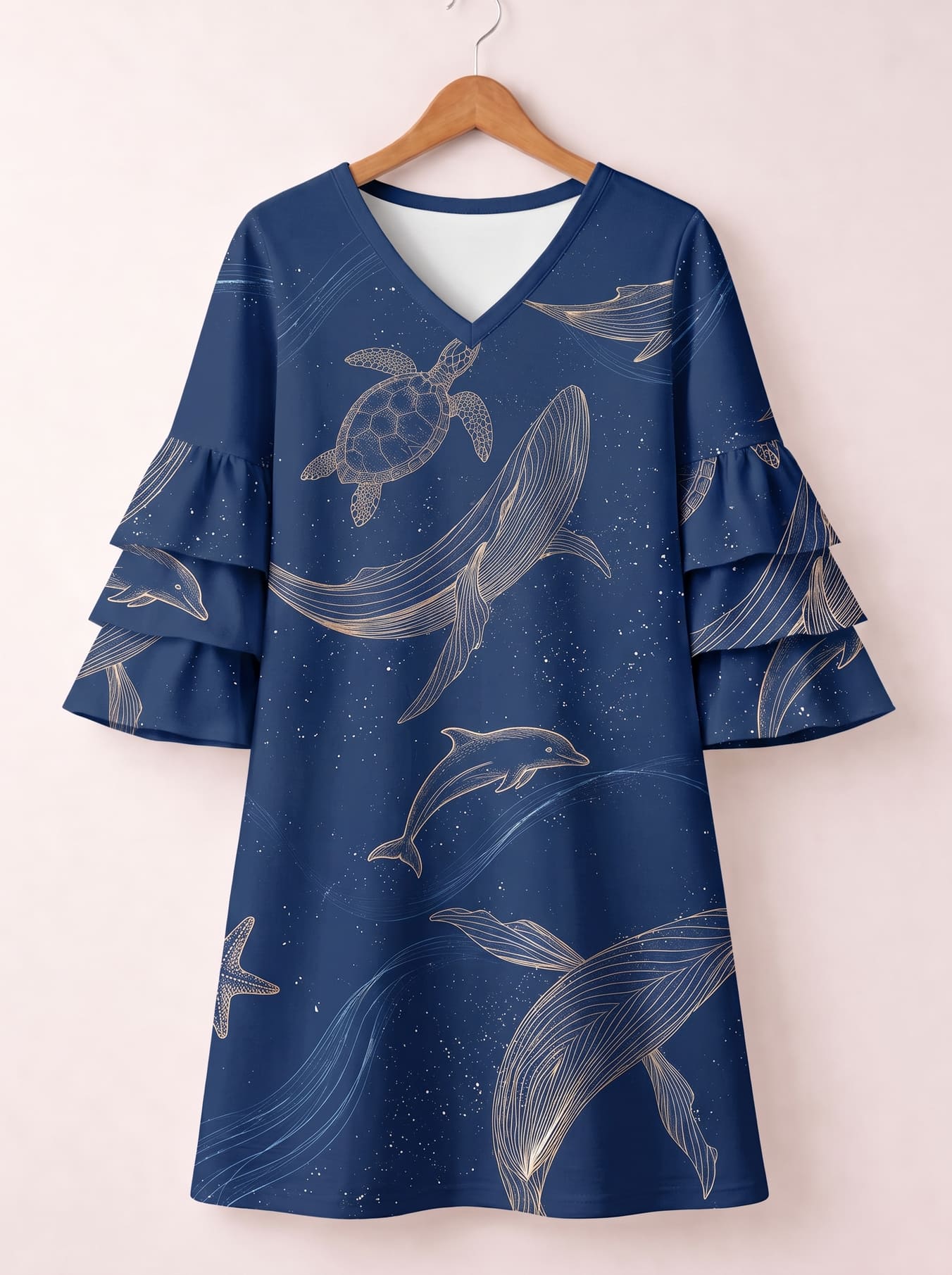 "Pwani" Stacked Ruffle Sleeve Dress
