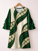 "Maile" Stacked Ruffle Sleeve Dress