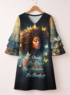 Badass Stacked Ruffle Sleeve Dress