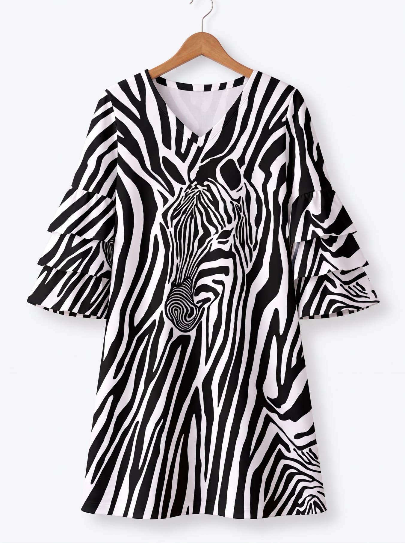 "Punda" Stacked Ruffle Sleeve Dress