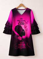 "Selah" Pink Stacked Ruffle Sleeve Dress