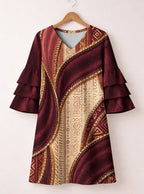 "Tapa" Stacked Ruffle Sleeve Dress