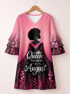 "August Queen Pink" Stacked Ruffle Sleeve Dress